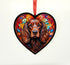 Cocker Spaniel Brown Stained Glass Effect Heart Suncatcher